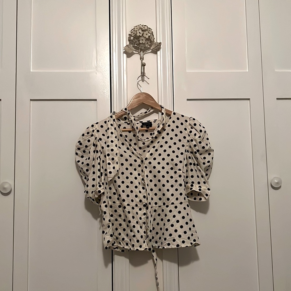 size S polka dot blouse